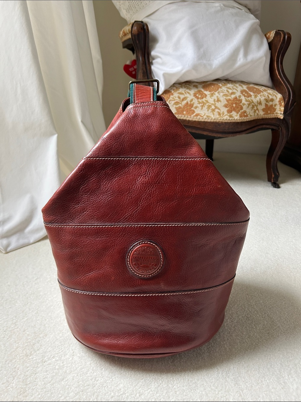 Dooney & Bourke Burgundy Leather Sling Duffel